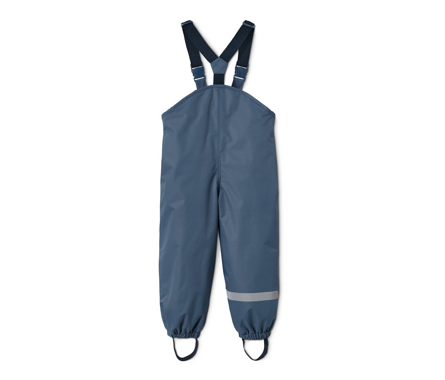 Modré termonohavice do dažďa z recyklovaného materiálu s trakmi a reflexným pásom.