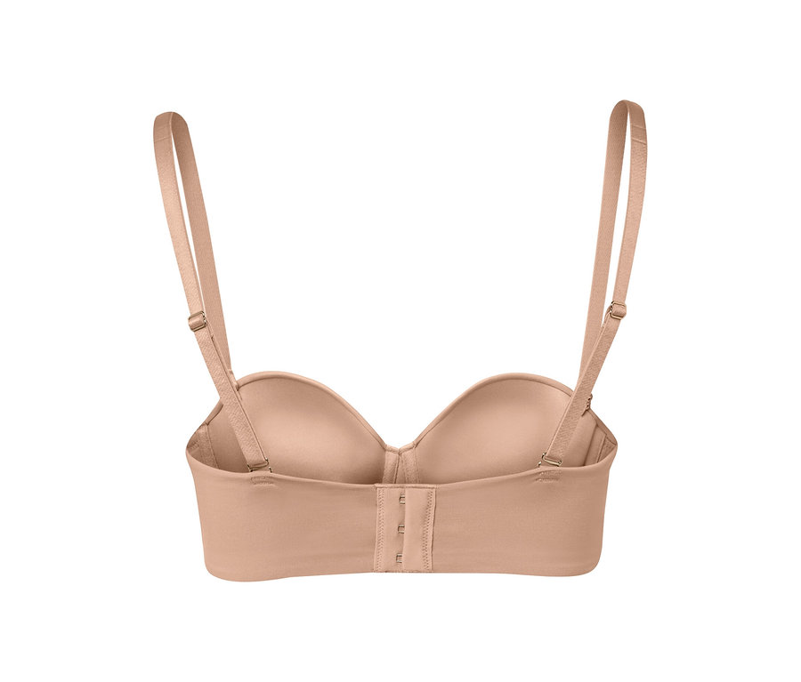 Pohľad zozadu na béžovú multifunkčnú podprsenku.