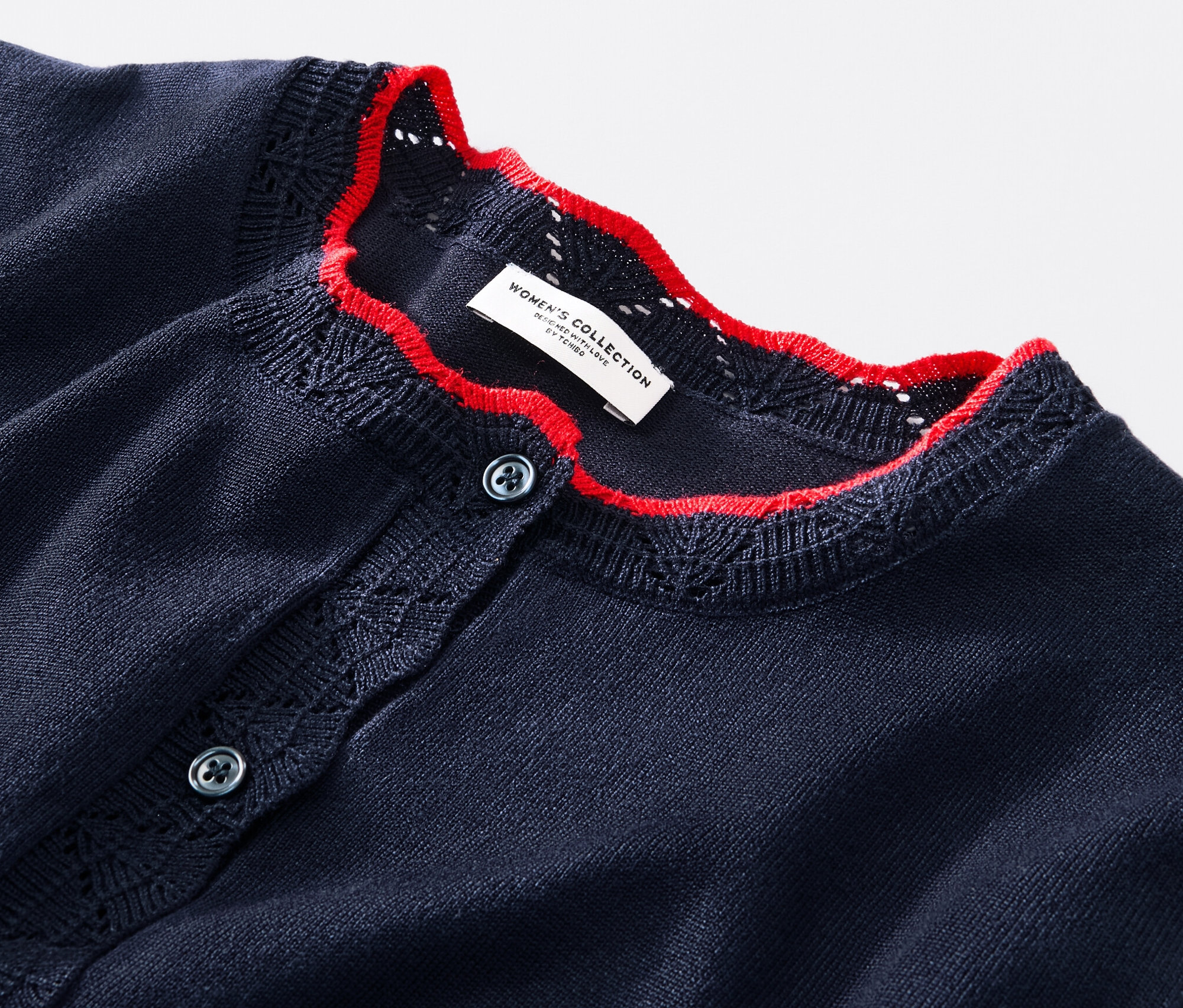 Tchibo - Kardigán z jemného úpletu so zvlneným okrajom