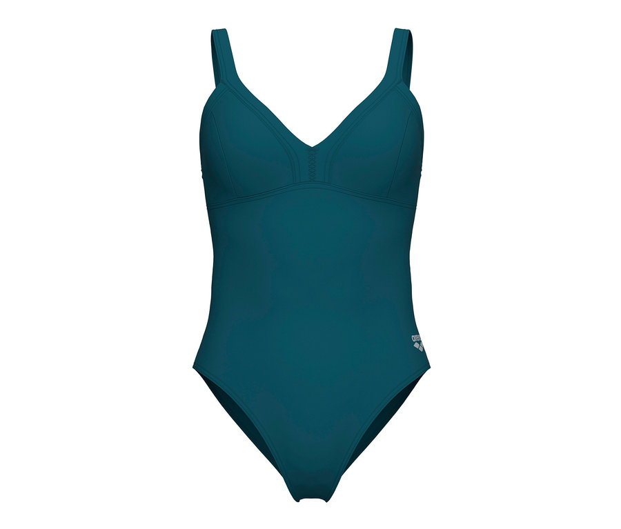 Dámske plavky arena Shapewear Lara C-Cup v petrol farbe.