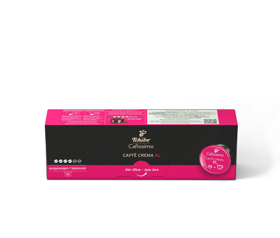 Balenie kapsúl Cafissimo Caffè Crema XL.