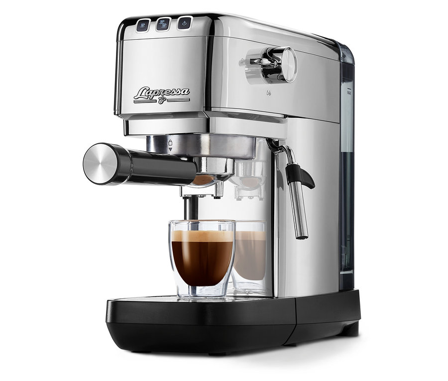 Pákový kávovar »Lapressa«, strieborný