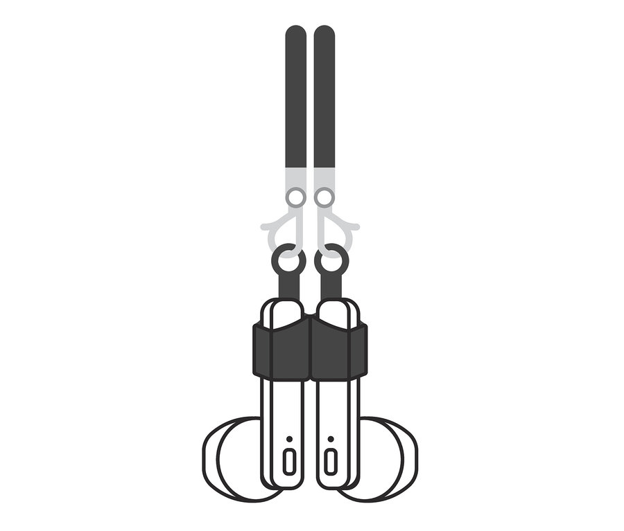 Ilustrácia multifunkčnej retiazky na okuliare, rúška a slúchadlá do uší.