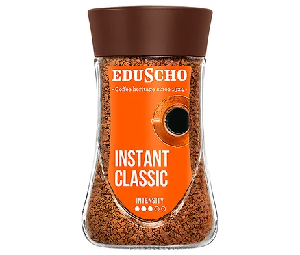 Detail pohára instantnej kávy EDU Instant Classic 200 g.