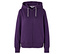 Fialová mikina s kapucňou na zips.
