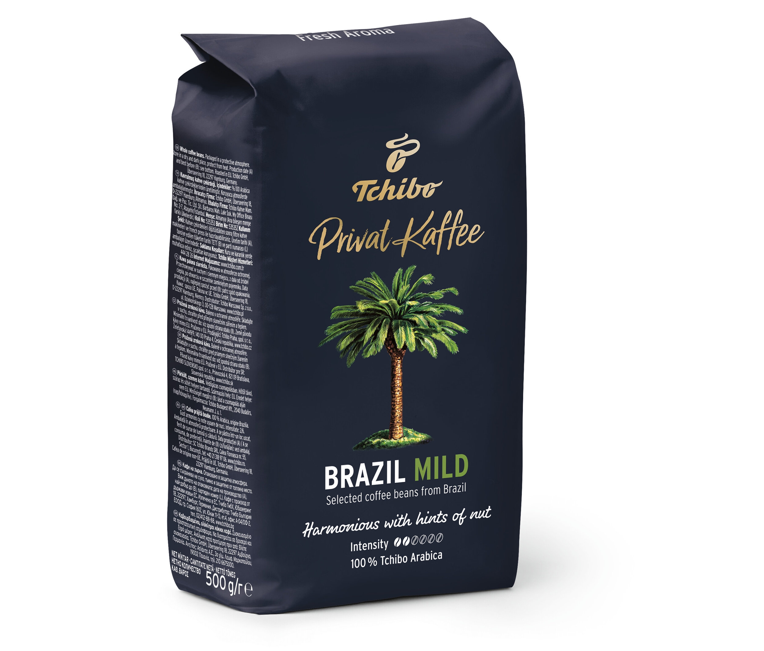 Tchibo - Privat Kaffee Brazil Mild – 500 g, zrnková káva - Intenzita: 2/6