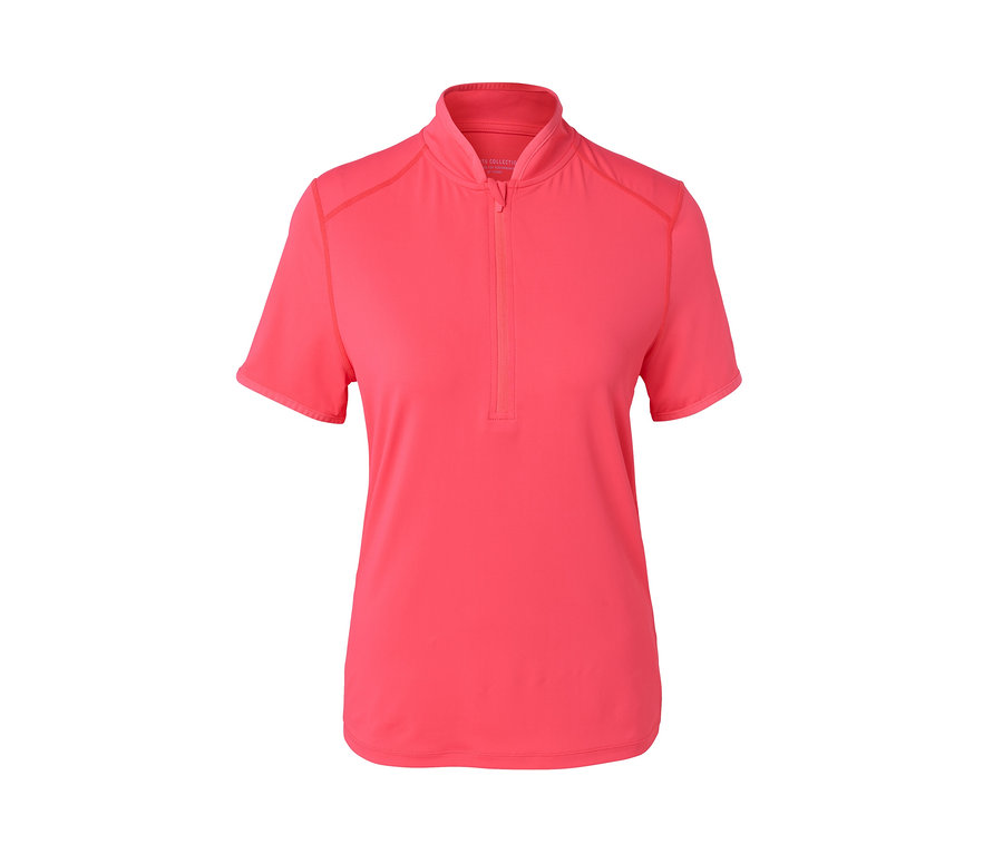 Ružové cyklistické tričko s krátkym rukávom.