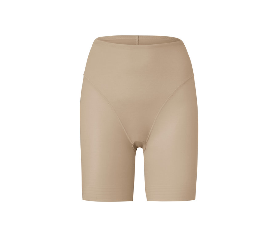 Telové sťahovacie šortky na bielom pozadí.