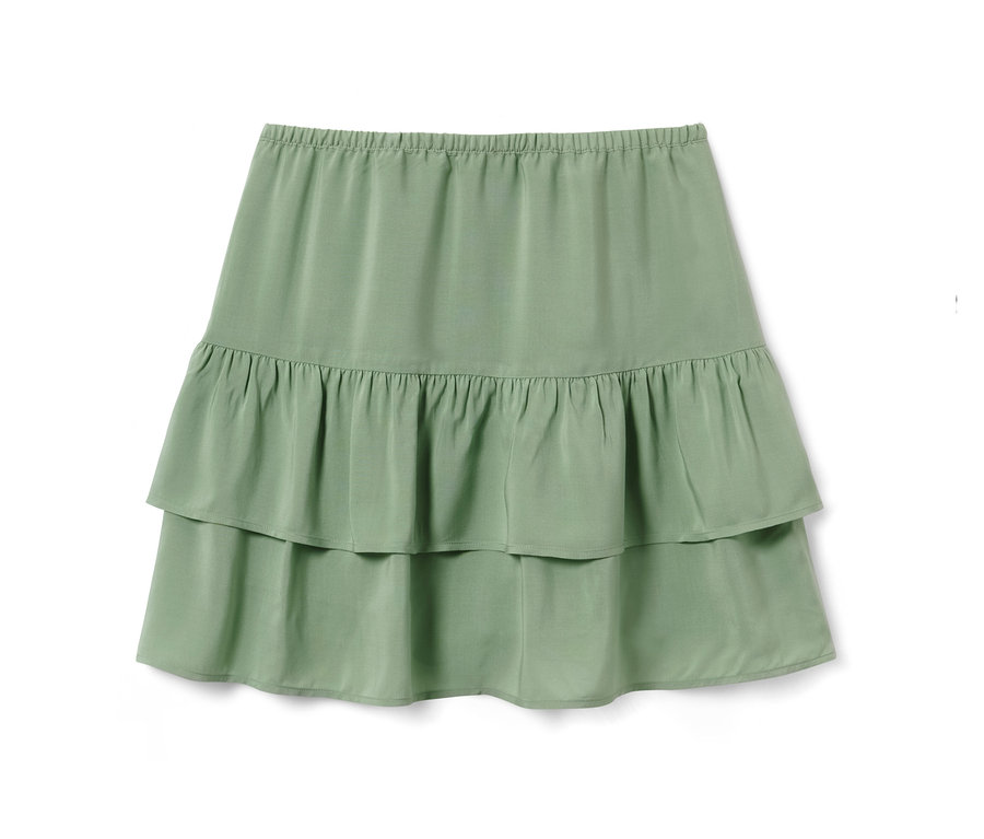 Zelená detská skladaná sukňa.