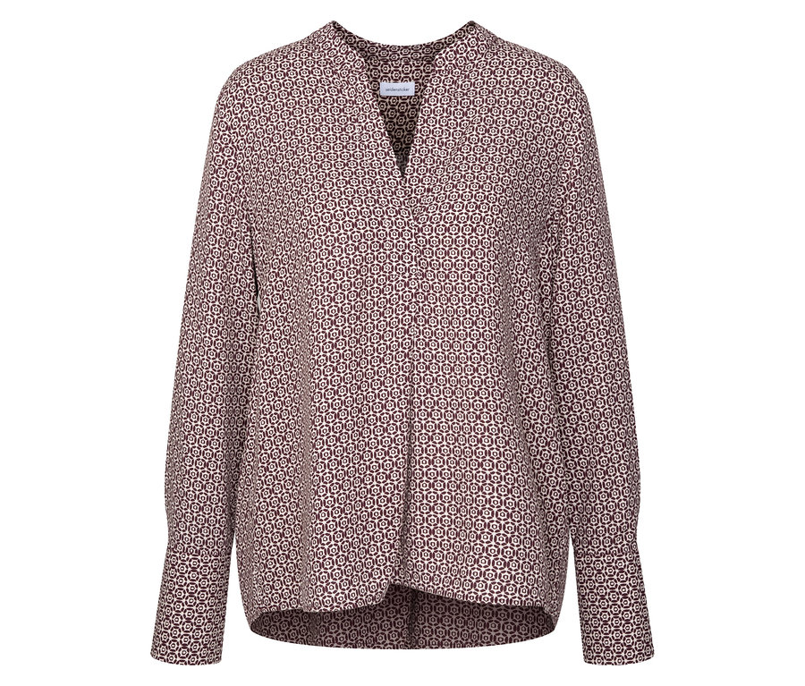 Tunika Seidensticker z viskózy s celoplošnou potlačou v kombinácii krémovobielej a purpurovočervenej.