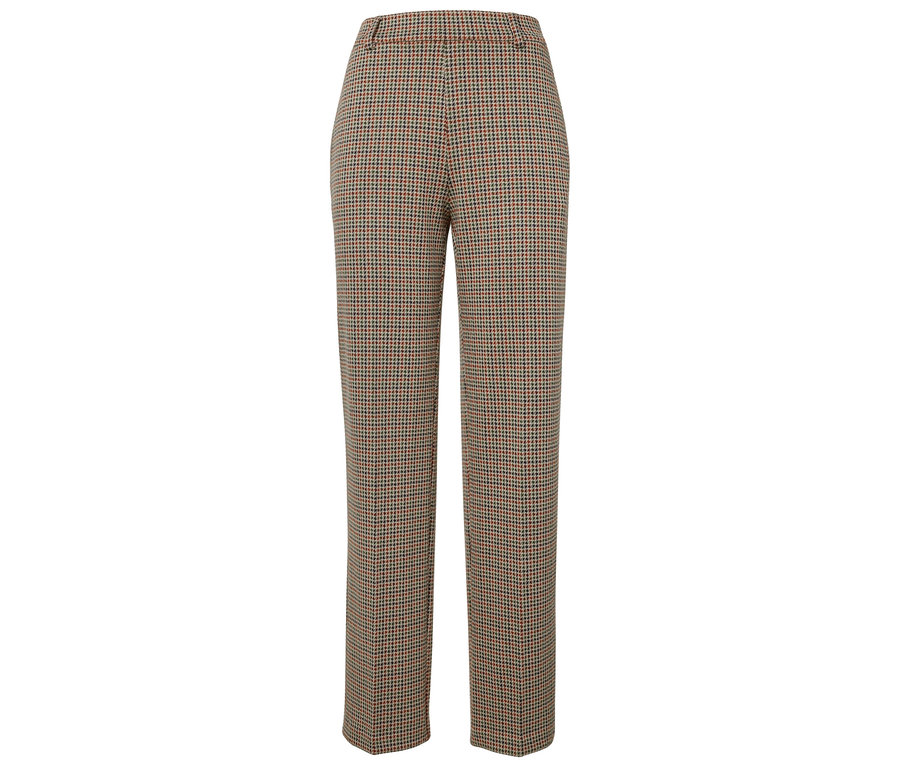 Nohavice s kohútim vzorom.