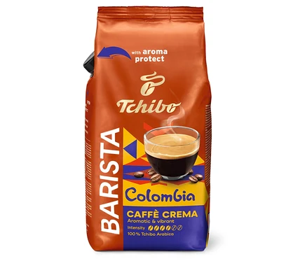 Zobrazené 1 kg balenie zrnkovej kávy BARISTA Origins Colombia.