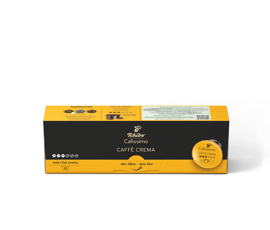 Balenie kávových kapsúl Cafissimo Caffè Crema mild s desiatimi kapsulami.