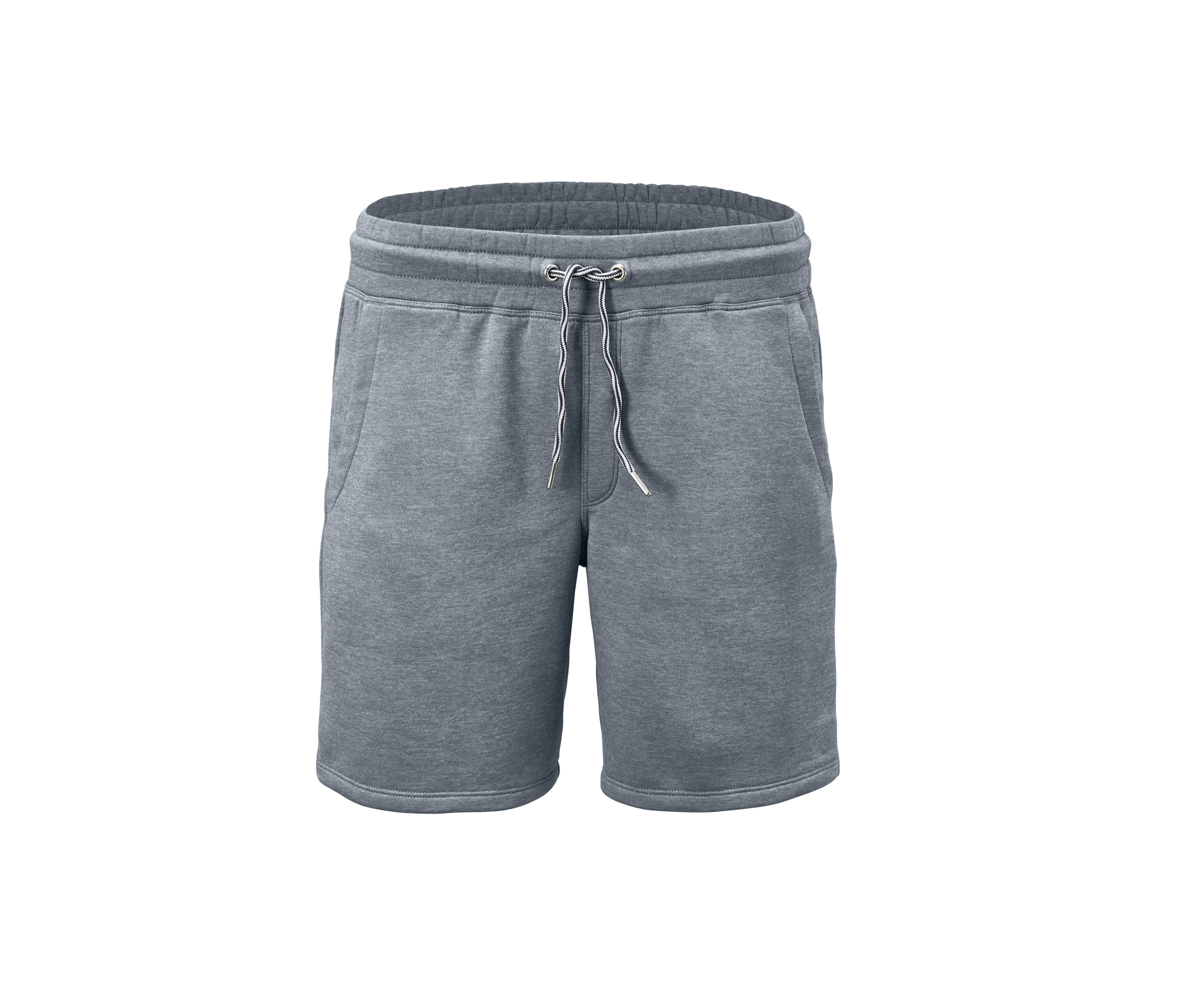 Sivé teplákové šortky.