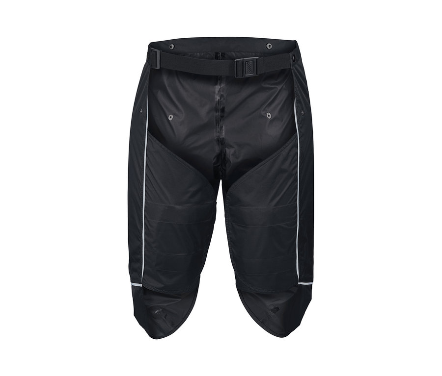 Čierne krátke nohavice do dažďa, unisex.
