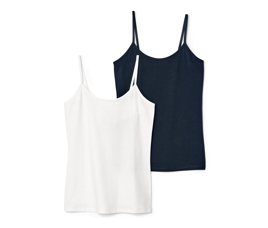 Dve tielka: modré a biele.