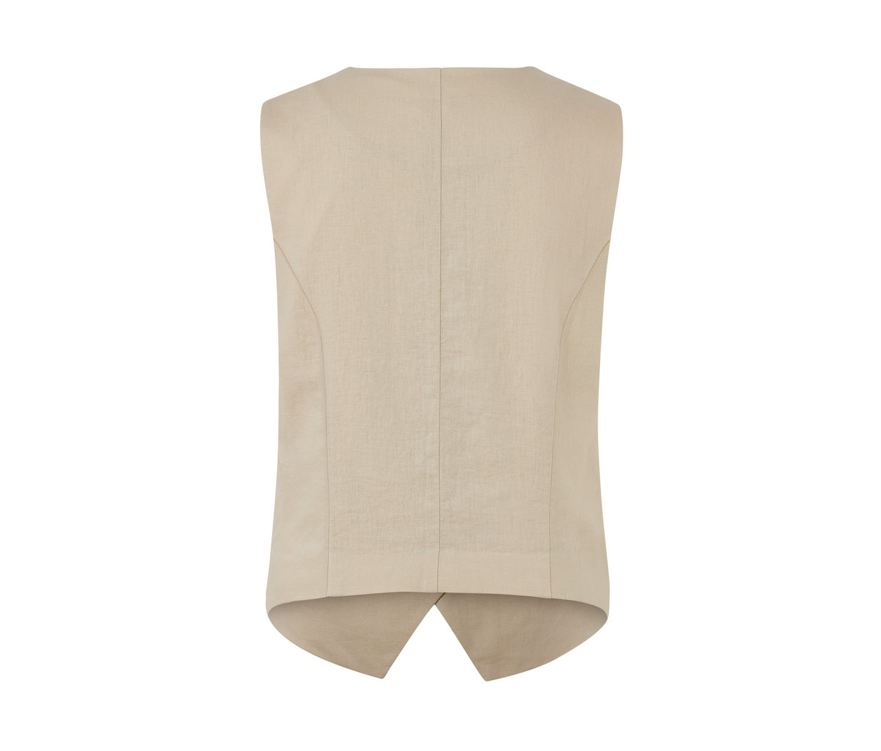 Zadná strana ľanovej vesty.