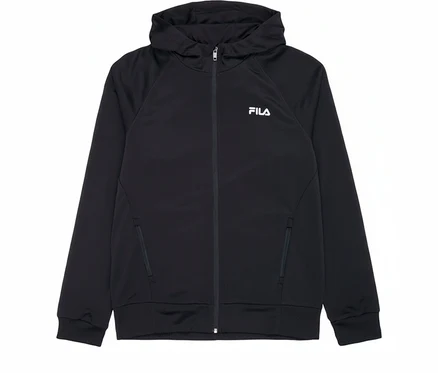 Čierna pánska funkčná mikina FILA s kapucňou a zipsom. Logo FILA na hrudi.