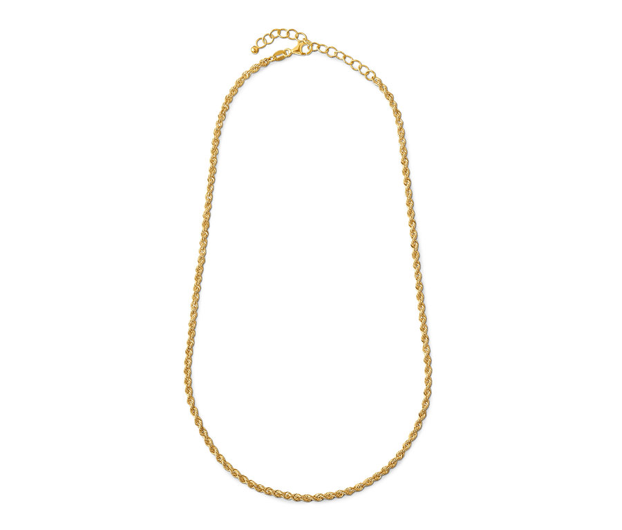 Zlatá retiazka »Šnúra« z pozláteného striebra 925.