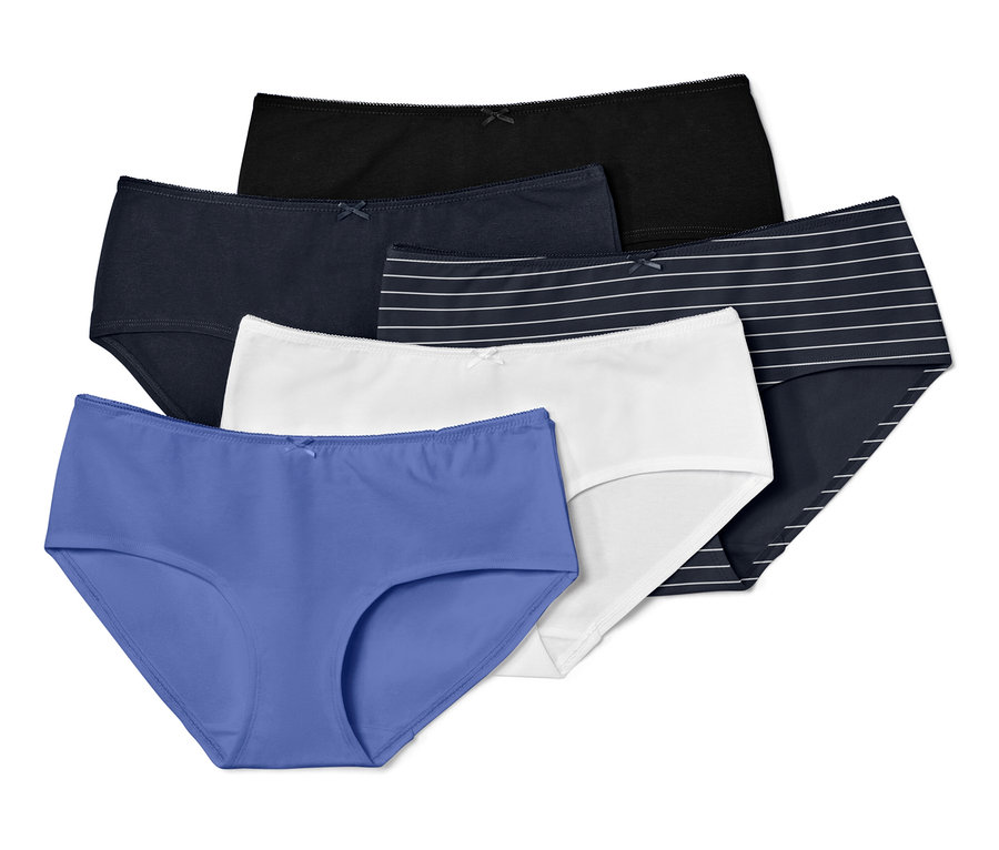 Päť nohavičiek rôznych farieb.