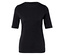Jednoduché tričko s polodlhým rukávom, čierne