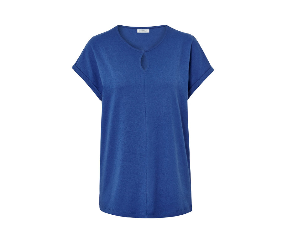 Modré tričko z ľanovej zmesi.