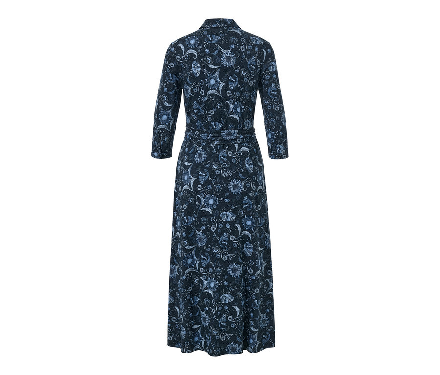 Dlhé džersejové šaty s kvetinovou potlačou.