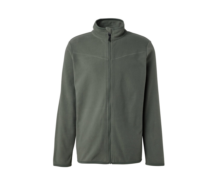 Flísová mikina khaki so zipsom.