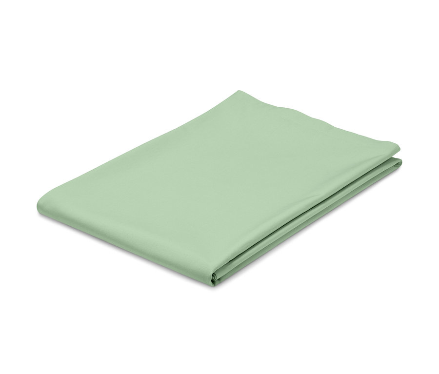 Zložený obrus svetlozelenej farby.