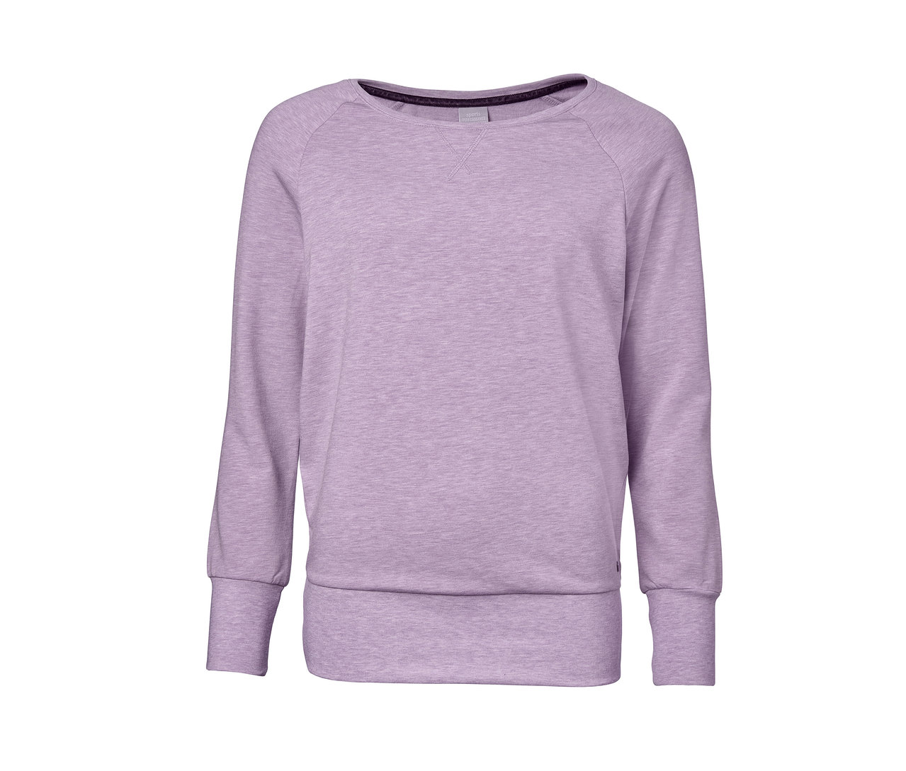 Fialová mikina s netopierími rukávmi.