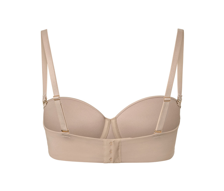 Pohľad zozadu na béžovú multifunkčnú podprsenku.