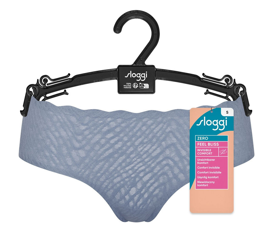 Bokové nohavičky sloggi ZERO Feel Bliss Hipster, bluish gray visia na čiernom ramienku.