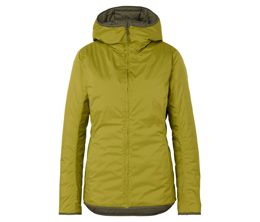 Zelená bunda s kapucňou.