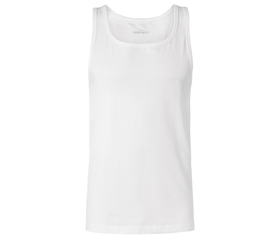 Biele tielko s rovným výstrihom.