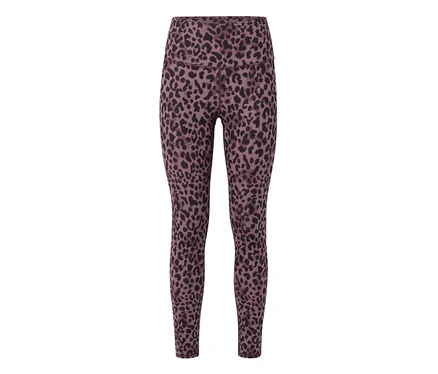 Fialovo-čierne Sportleggings »ActivePower« s leopardím vzorom.