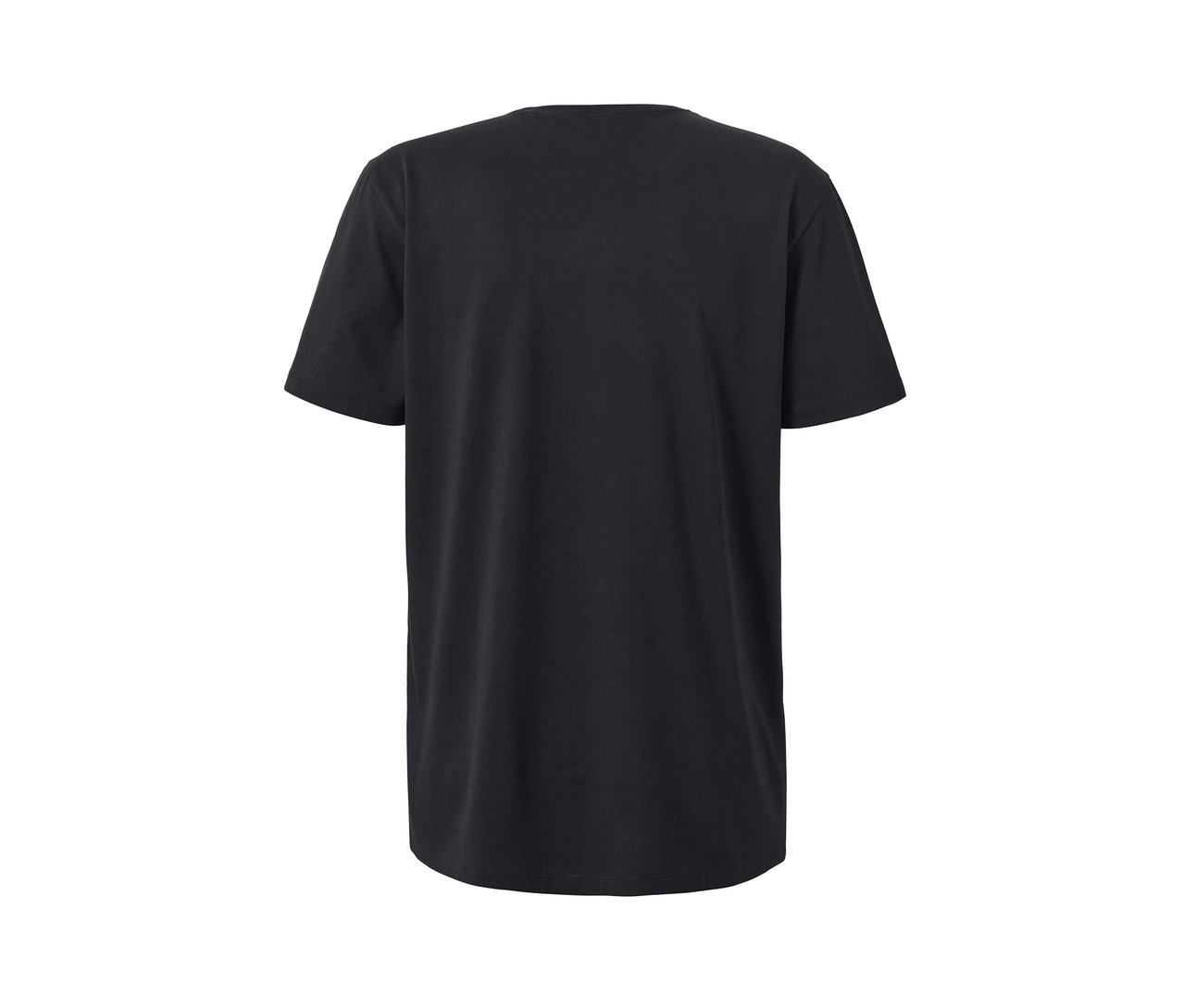 Detail čiernej sady dvoch tričiek s krátkym rukávom a výstrihom do V.