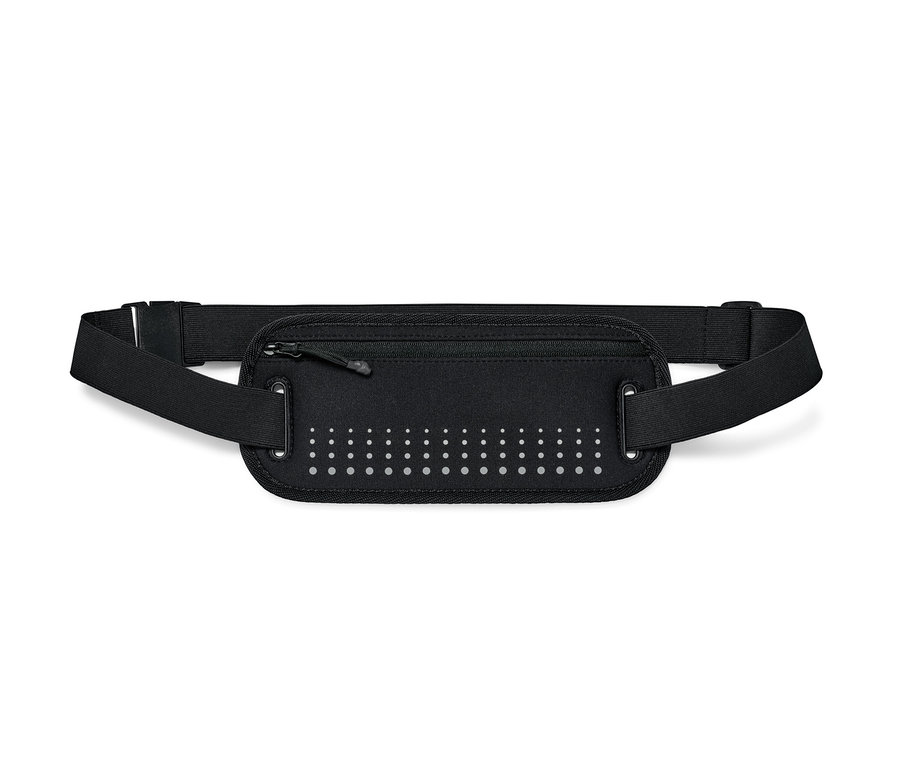 Čierny bežecký opasok na smartfón.