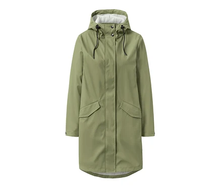 Zelená parka do dažďa »Friesennerz« s kapucňou.