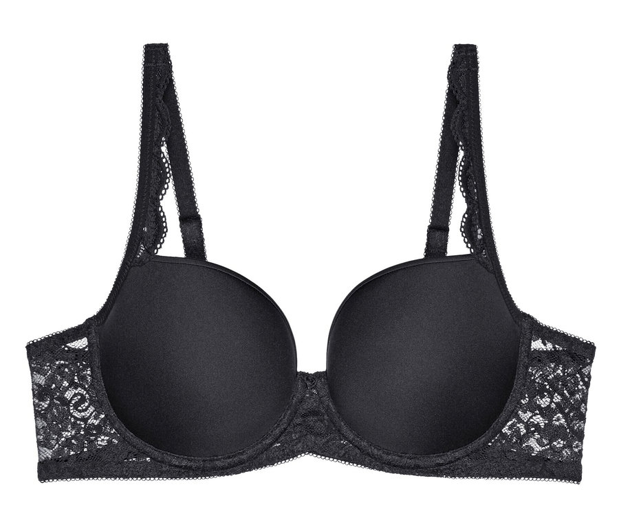 Čierna podprsenka Triumph »Amourette WP« s čipkou na ramienkach a bokoch.