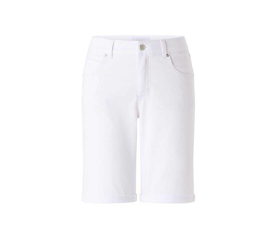 Biele džínsy Angels »Bermuda Turn-Up« rovného strihu.