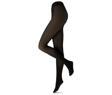 Podšité jemné priehľadné pančuchové nohavice, čierne