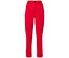 Červené látkové nohavice s vysokým pásom a gombíkovým zapínaním.