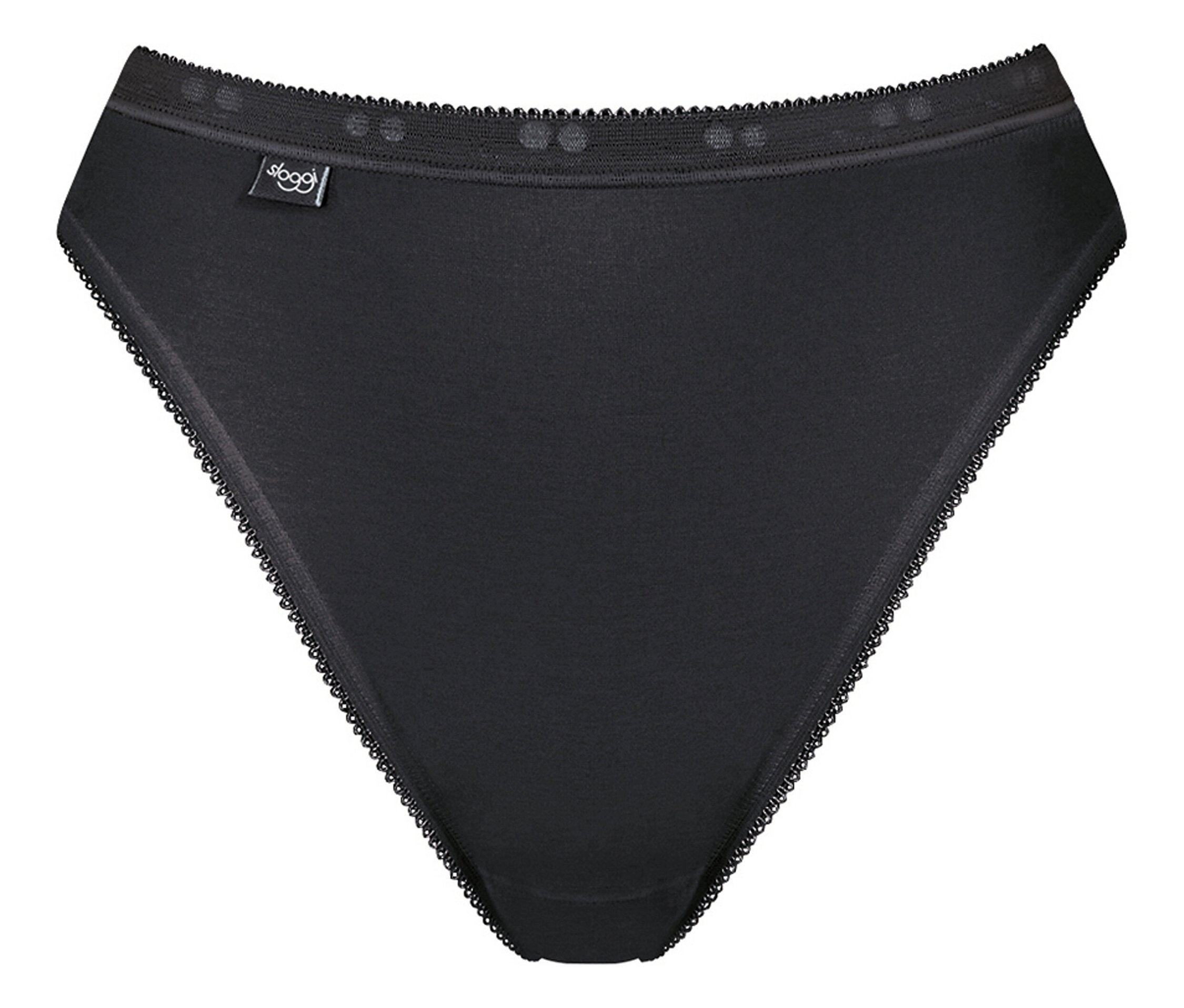 Čierne nohavičky s čipkovaným lemom.