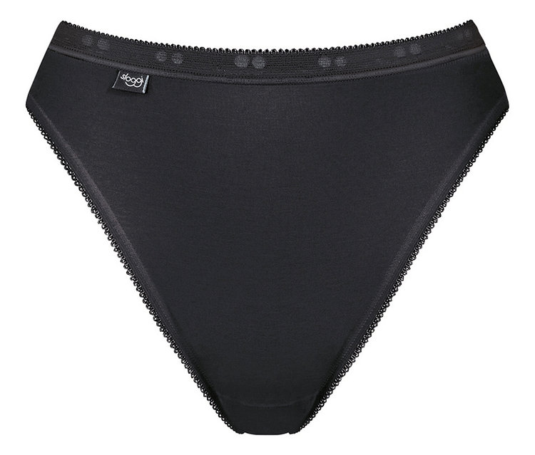 Čierne nohavičky s čipkovaným lemom.