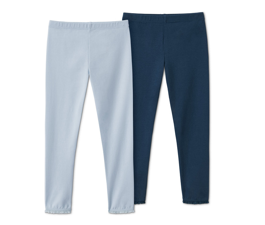 Dvoje jednofarebné legíny.