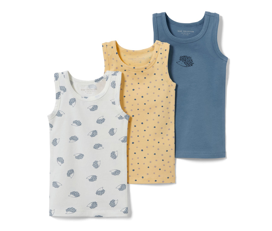 Tričká pre deti, 3 ks, s potlačou ježka.