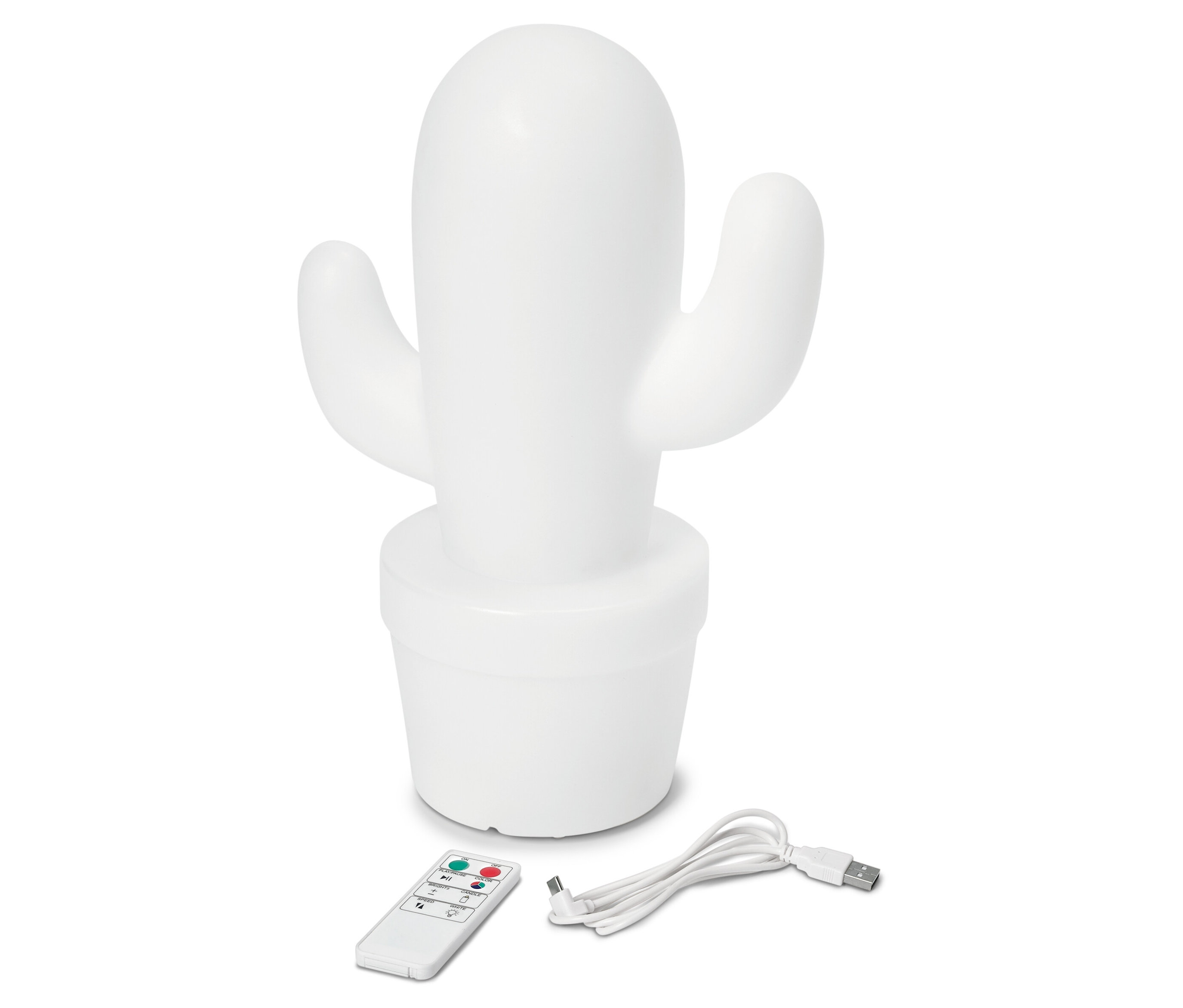 E-shop LED akumulátorová stolová lampa do exteriéru, kaktusová
