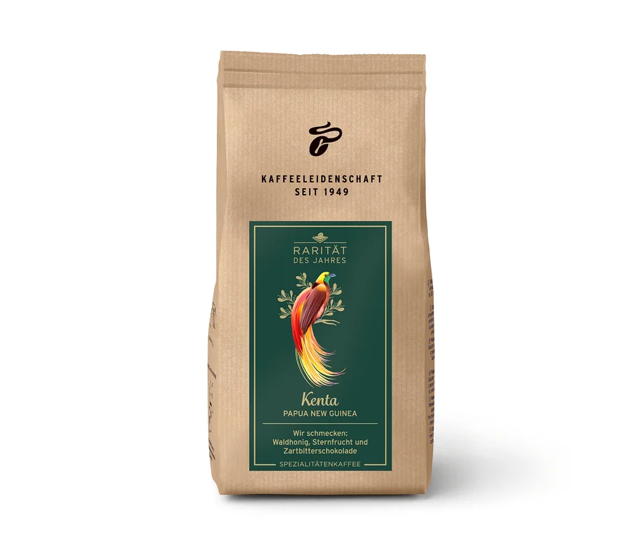 Balenie kávy "Kenta Papua New Guinea" od značky "Kaffeeleidenschaft".
