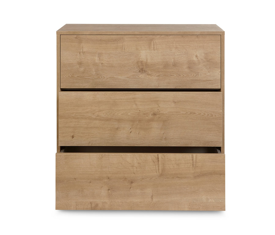 Regálový modul Flemming s dubovým dekorom, cca 75 x 75 cm, s 3 zásuvkami.