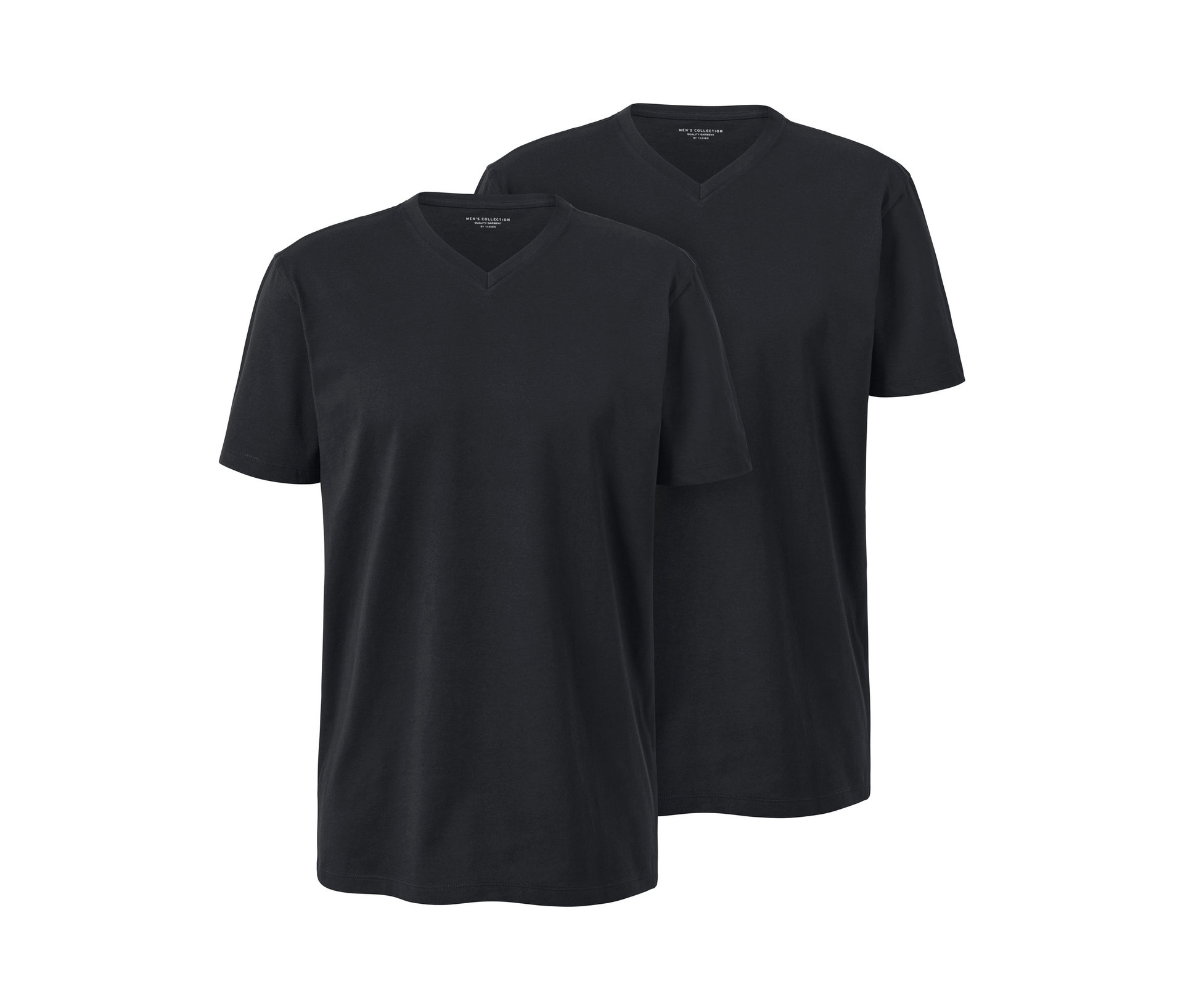 E-shop Tričká s výstrihom do V, 2 ks, čierne